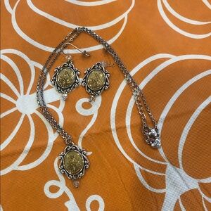 Elegant Brighton Guardian Angel Silver and Gold Jewelry Set